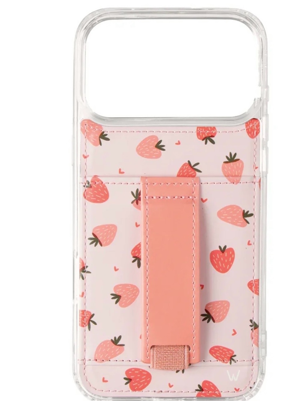 Wali Strawberry Pink Phone Card Holder with Strap